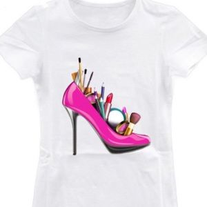 NEW “Pink Heel” white tshirt